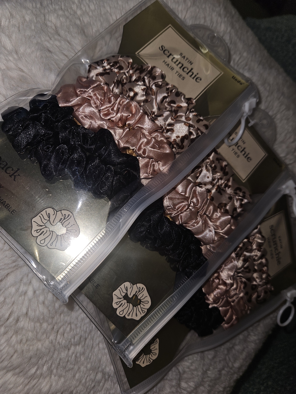 Hair Ties - Black & Rose Gold Set